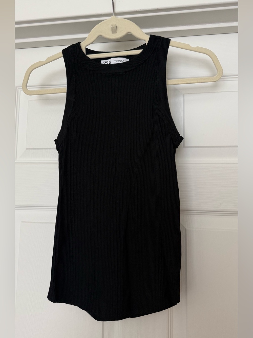 Zara Black Ribbed Tank Top